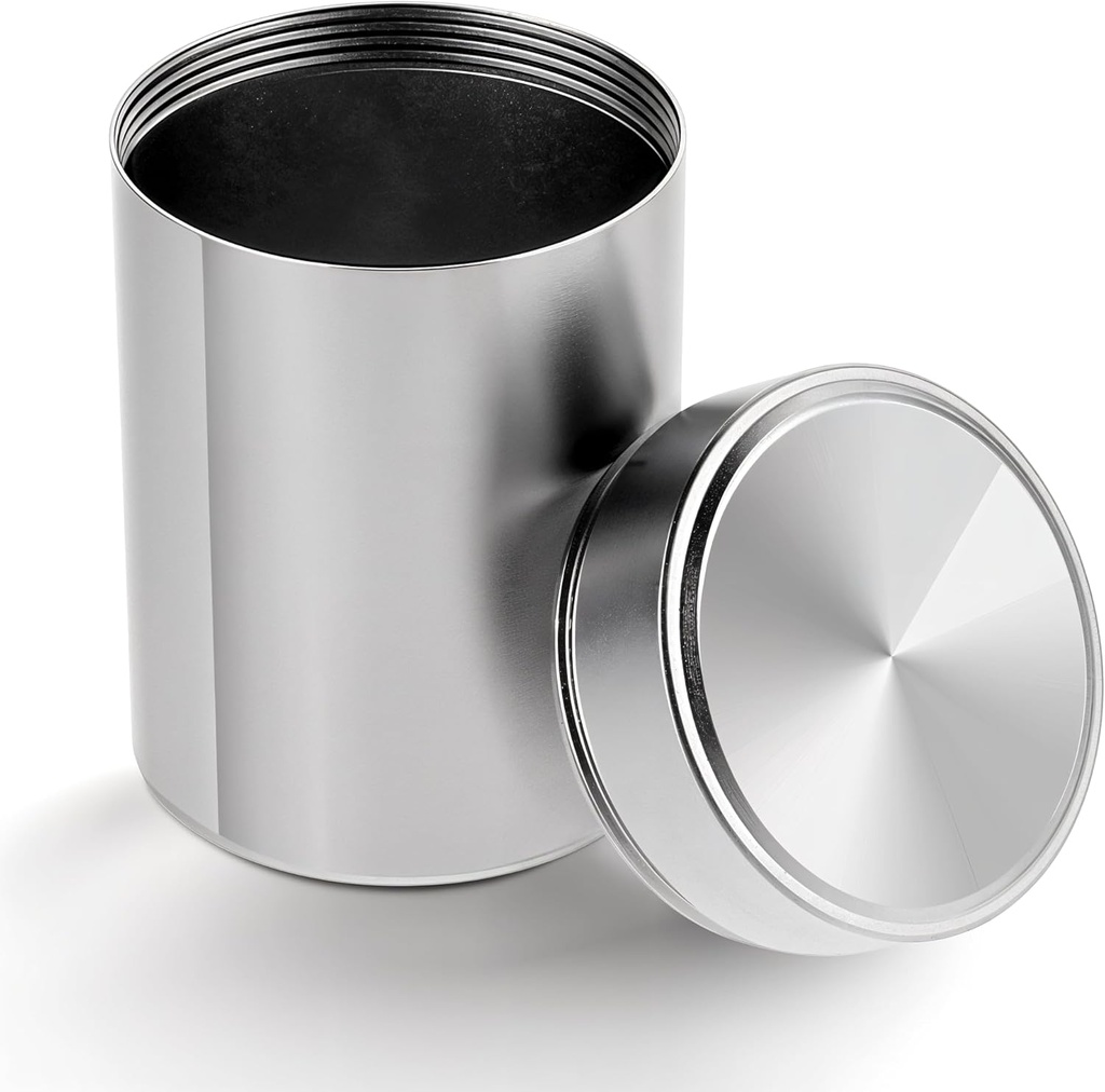 Portable Metal Small Pill Case, Round Aluminium Alloy Pill Holder Pocket Small Pill Box Waterproof Medicine Organizer Bottle Container for Travel Outdoor Vitamin Fish Oils(Silver)