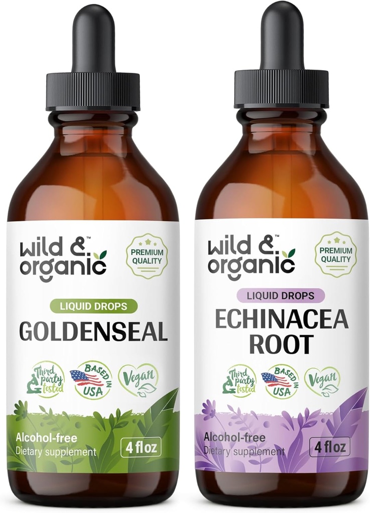 Wild & Organic Goldenseal Tinktur 4 fl oz & Echinacea Tinktur 4 fl oz