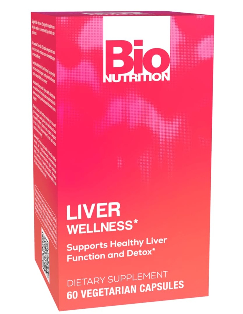 Bio Nutrition Lever Wellness 60 Vegetarian Capsules ttesmå 124; Understøtter sund lever Fuction 124; Afgiftning Support 124; Mælk Thistle 500 mg
