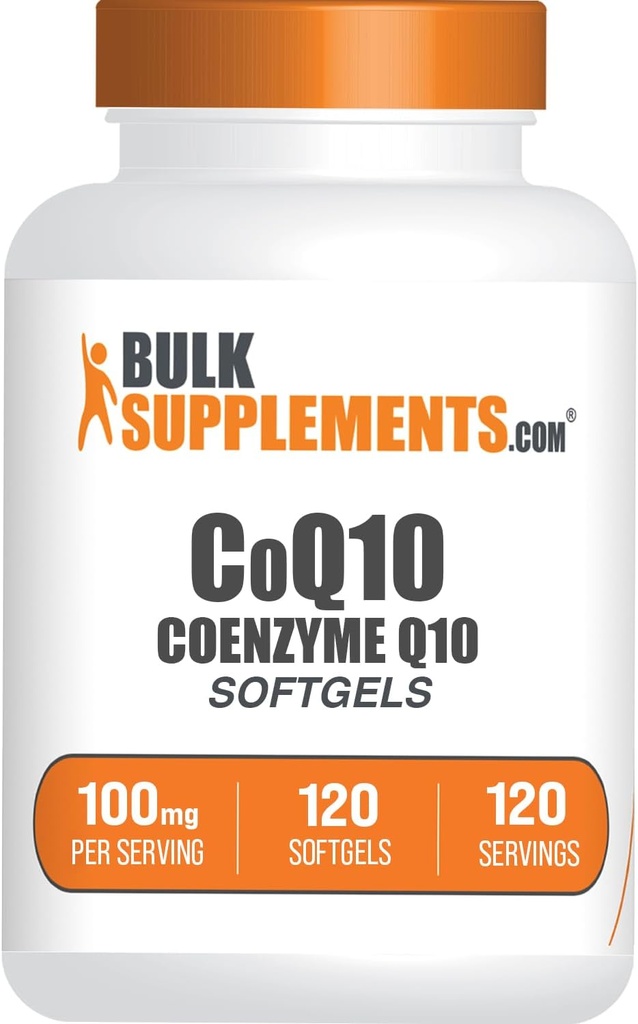 BulkSupplements.com CoQ10 100mg Softgels - CoQ10 Nutritional Supplements, Coenzym Q10 100mg, CoQ10 Supplement - Hearth Health Supplement, 1 CoQ10 Softgel per servering, 120 Softgels