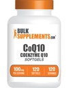 BulkSupplements.com CoQ10 100mg Softgels - Coenzym Q10 100mg Supplement, for Heart Health - Gluten Free, 1 Softgel per Serving, 120 Count (pakke med 1)