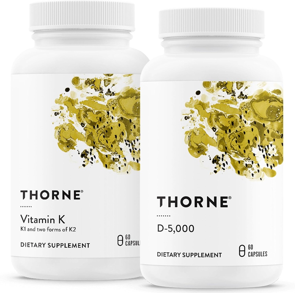 THORNE - ben sundhed bundle - vitamin K & vitamin D-5000 Combo for stærke ben - 30 til 60 Servere