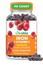 Levende Iron Gummies • 124; 20mg • 124; med C-vitamin; Great Tasting Blood Builder • Iron Supplement • 124; Jern med C-vitamin for jernmangel • 124; Jern Gummies til kvinder, mænd, voksne • 124; 90 Gummies