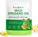 Olie af Oregano Softgel, 120 Grev Oregano Oil Supplement Kapsler, 2 i 1 6000mg Olie af Oregano med Black Seed Oil 200mg, Organic Oregano Oil Extract, Non-GMO, Gluten Free