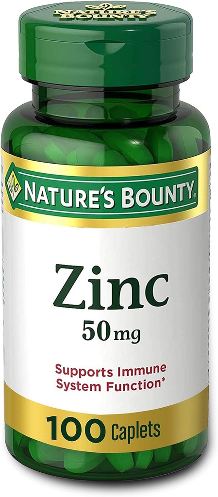 Nature 's Bounty Zink (Zink Gluconate) 50 mg, 100 kapsler