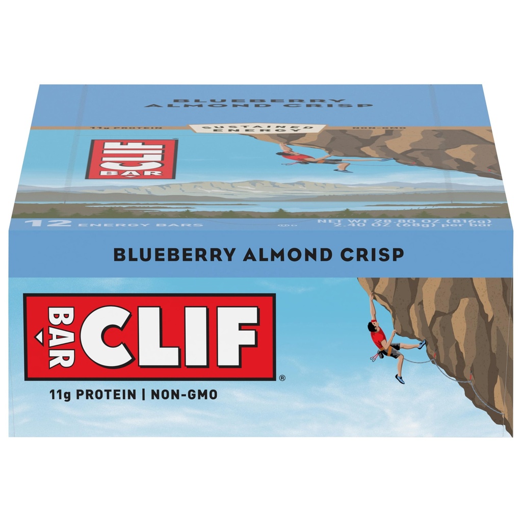 CLIF Bars - Energy Bars - Blåbær Crisp - (2.4 Ounce Protein Bars, 12 Greve)
