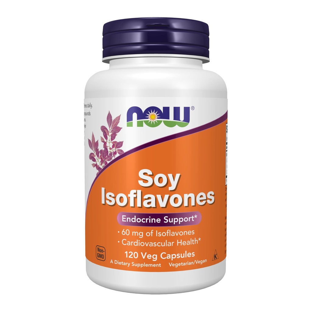 Now Foods Supplements, Soy Isoflavones, 60 mg (Plant Compounds Særlig koncentreret i Soybeans, ligesom Genistein, Daidzein og Glycitein), 120 Veg kapsler