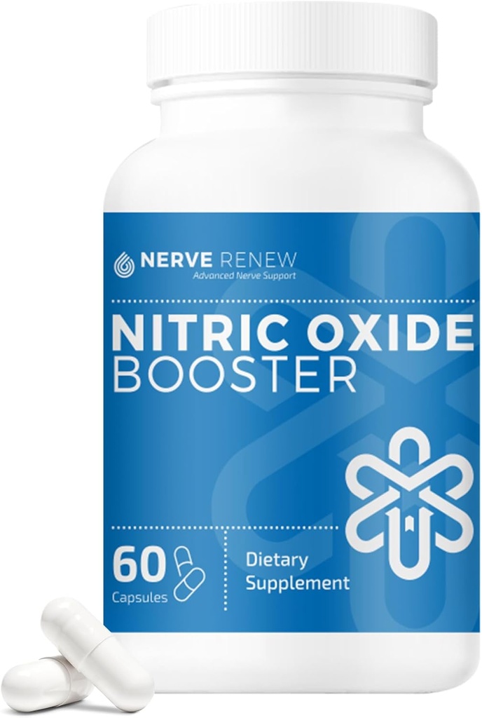 Nerve Renew nitrogenoxid booster - nitrogenoxid supplement med L arginin hydrochlorid til komplet nerve nourisering - 60 kapsler