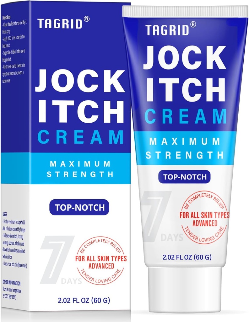 TAGRID Jock Itch Cream, Jock Itch, Jock Itch Cream Extra Strength for Men & Women, Itchy Balls Cream, Yeast Infection Treatment for Men & Women, Itch Cream - Powerful and Fast - 60g