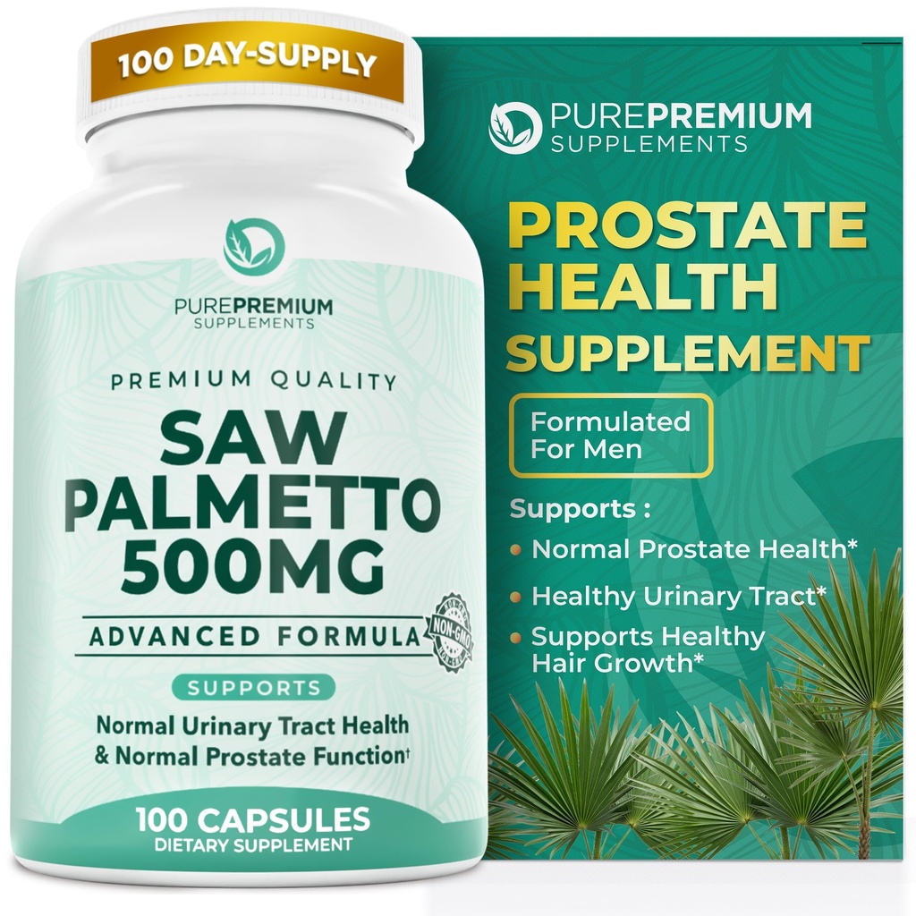 PurePremium Saw Palmetto 500 mg til mænd / kvinder - maksimal styrke Saw Palmetto ekstrakt Tabletter