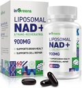 900 mg Liposomal NAD + Supplement med Trans Resveratrol 300 mg, Erstatter NMN, Superior Absorption, True NAD Plus supplement til DNA reparation og Boost NAD +, Aging Defense, Energy, Longevity, 60 Softgels