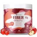 Migcopat Fiber Gummies with Probiotics,10G Fiber per Serving No Sugar Added Apple Flavor, with 10 Billion CFU Probiotics Blend, Apple Cider Vinegar, Vitamin C, Inulin, Bloating Support 90 Count