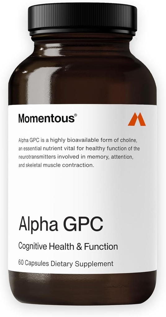 Momentous Alpha GPC supplement - Kognitiv sundhed & funktion support - NSF Certified for Sport - GMO- & Gluten- Free - 60 Serveringer