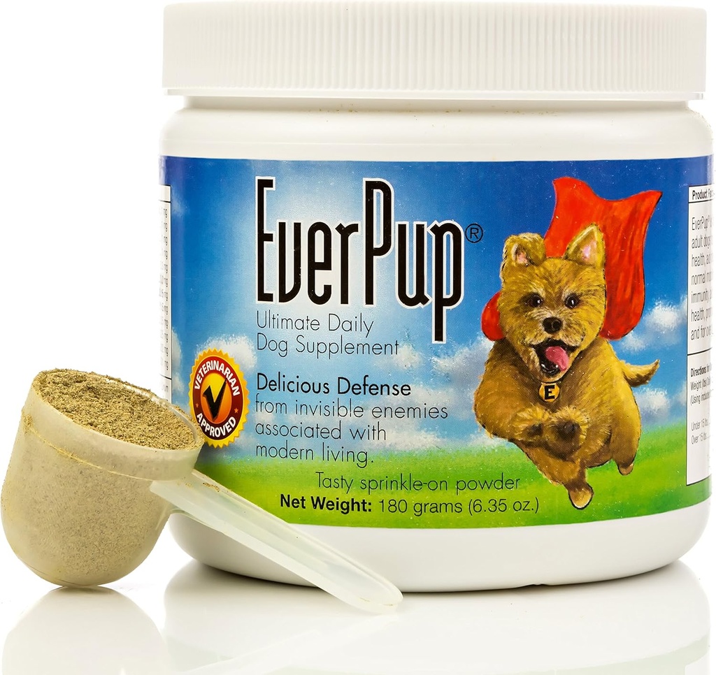 EverPup Ultimate Daily Dog Supplement med Glucosamin, Prebiotika, Probiotika, Apoptogener, Vitaminer og Min for sunde Joints, Immunitet, Fordøjelse, Hud Sundhed