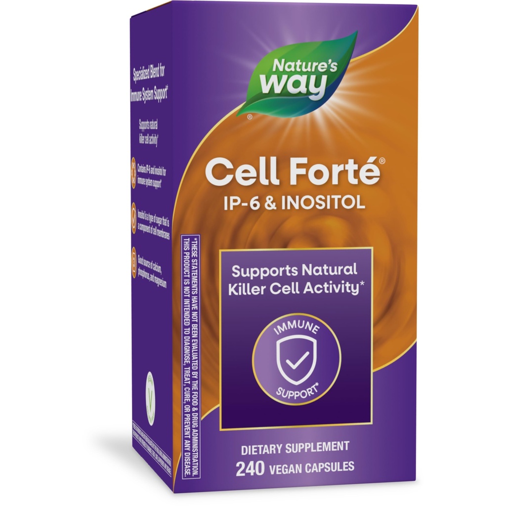 Nature 's Way Cell Forté IP- 6 & Inositol immunforsvar supplement med calcium, Phosphorus, og Magnesium *, Gluten- fri, Vegan, 240 kapsler (Packaging May Vary)