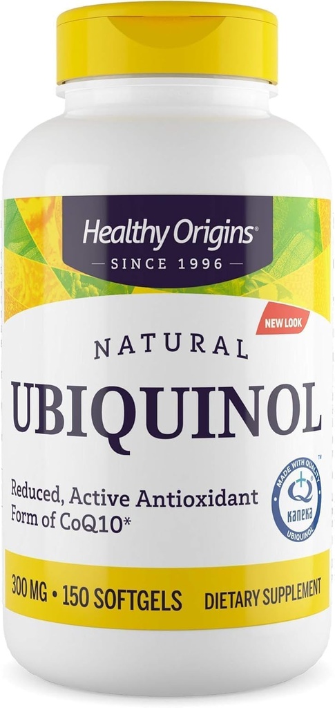 Sund oprindelse Ubiquinol (Aktiv form af CoQ10), 300 mg - Ubiquinol Kosttilskud til hjerte sundhed & antioxidant Support - Gluten- Free & Non- GMO supplement - 150 Softgels