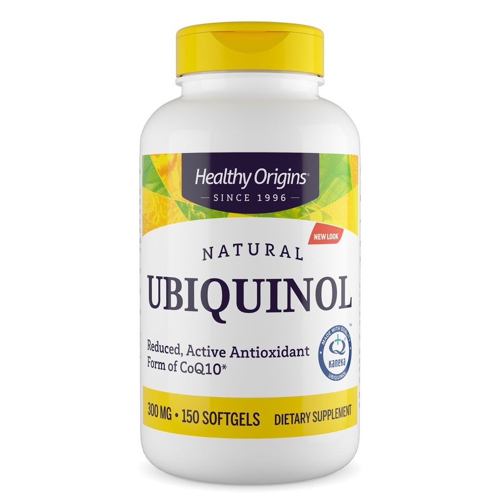 Sund oprindelse Ubiquinol (Aktiv form af CoQ10), 300 mg - Ubiquinol Kosttilskud til hjerte sundhed & antioxidant Support - Gluten- Free & Non- GMO supplement - 150 Softgels