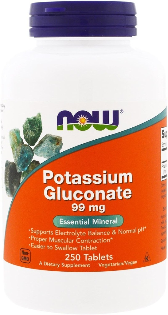 Nu fødevarer Kalium Gluconate 99 Milligram - 250 tabletter