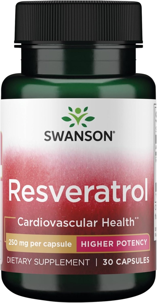 Swanson Resveratrol - Højere potens 250 Milligram 30 kapsler (1 pakke)