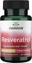 Swanson Resveratrol - Højere potens 250 Milligram 30 kapsler (1 pakke)