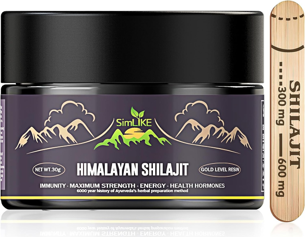 shilajit Pure Himalayan Organic - Gold Grade Shilajit Resin med økologiske ayurvediske urter i høj potens for energi, Styrke & Immunitet, 30 Bedste