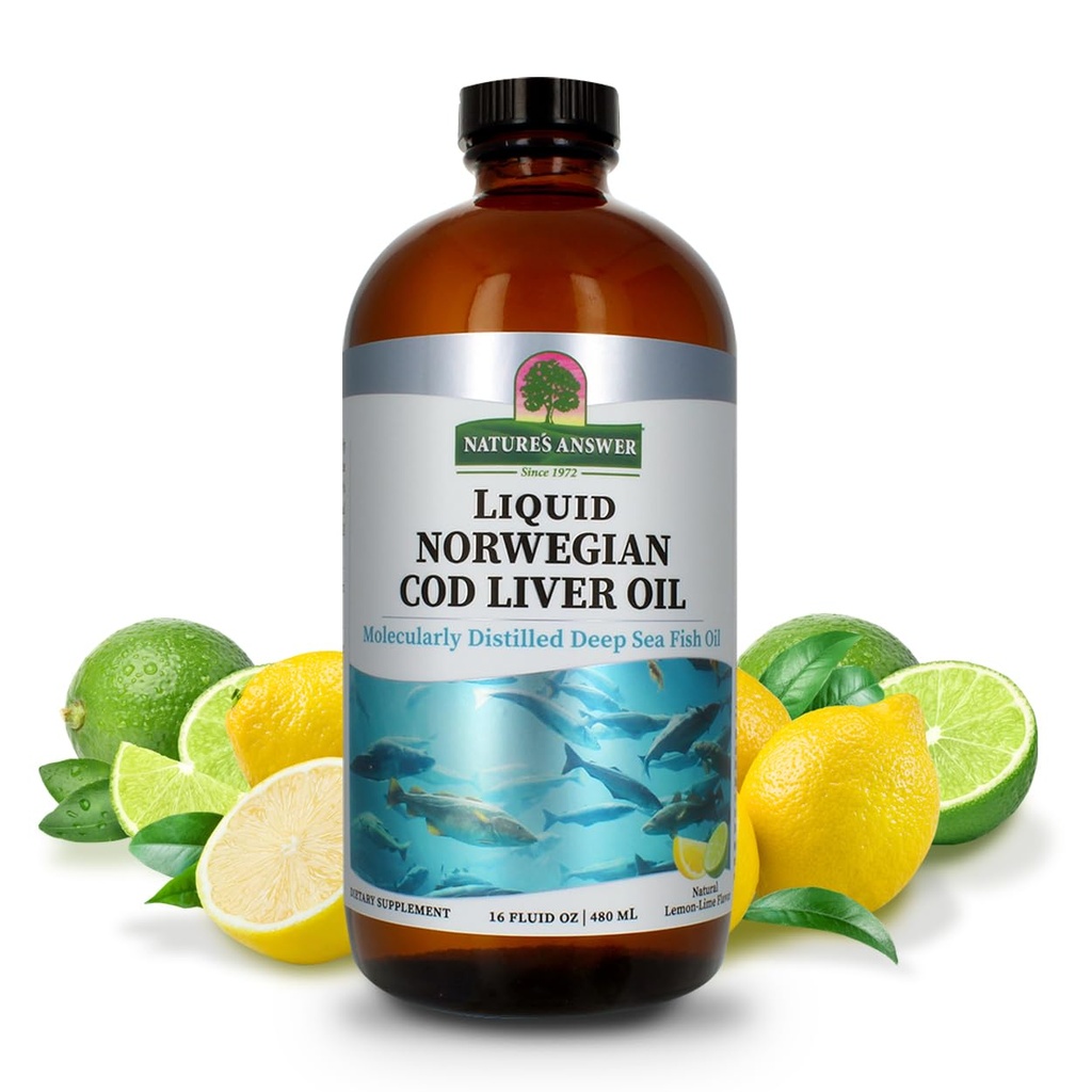 Naturens svar Cod Lever Oil Liquid Supplement, 16- Fluid Ounces Measures 124; Fremme en sund hjerte & Brain Measurement 124; Kognitiv og cardiovaskulær Support 124; Great Tasting (Pack of 1)