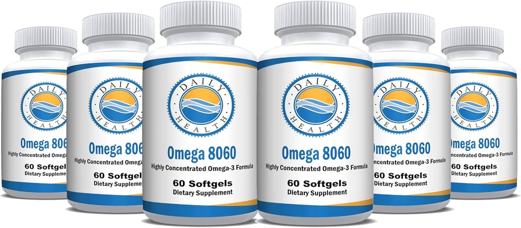Omega 8060 2400mg Omega 3 Fish Oil Joint Health Supplement 60 softgel - 6 Måned Supply - 6pk