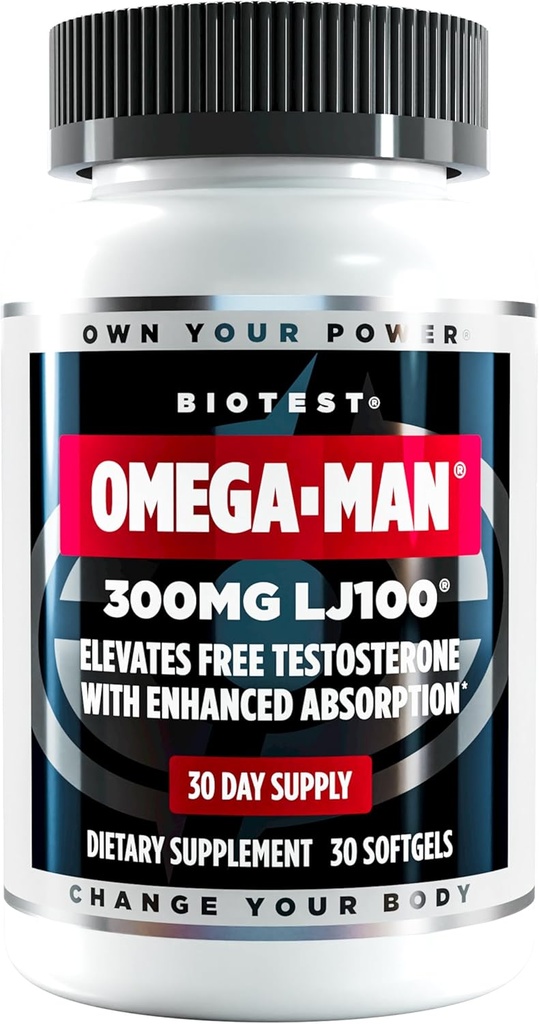 Biotest Omega- Man - 300mg High- Absorption LJ100 Longjack (Eurycoma longifolia) - 30 Softgels
