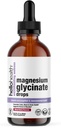 Magnesium Glycinate Liquid Supplement Kvinder, Mænd og Børn - Magnesium Bisglycinate 100 mg for naturlig ro, Muskel Inddrivelse - flydende vitaminer (30 dage) - Berry Flavor