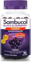 Sambucol Elderberry Gummies for voksne med C-vitamin; Zink; Sambucus Elderberry Gummies for immunstøtte med høje antioxidanter; Gluten Free; Vegan; 1 Gummy Per Serving; 90 Greve (90 Day Supply)