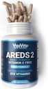AREDS 2 Eye Vitaminer - VisiVite Vitaminer for øje sundhed uden E-vitamin - Eye Vitaminer for seniorer - Lutein og Zeaxanthin Kosttilskud - 60 kapsler