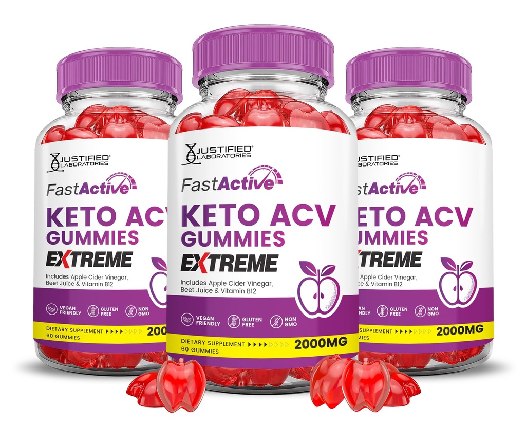 (3 Pack) Hurtig aktiv Keto ACV Gummies Extreme 2000MG Fastaktiv Keto Gummies Æble Cider Vinagar Formuleret med Pomegranat Beet Juice Powder B12 Vegan Non GMO 180 Gummys