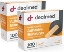 Dealed Sheer Plastic Fleksible Adhesive Bandages - 100 Greve (2 Pack) Bandages med Non- Stick Pad, Latex Free, Sårpleje for Førstehjælp Kit, 3 "x 3 / 4"