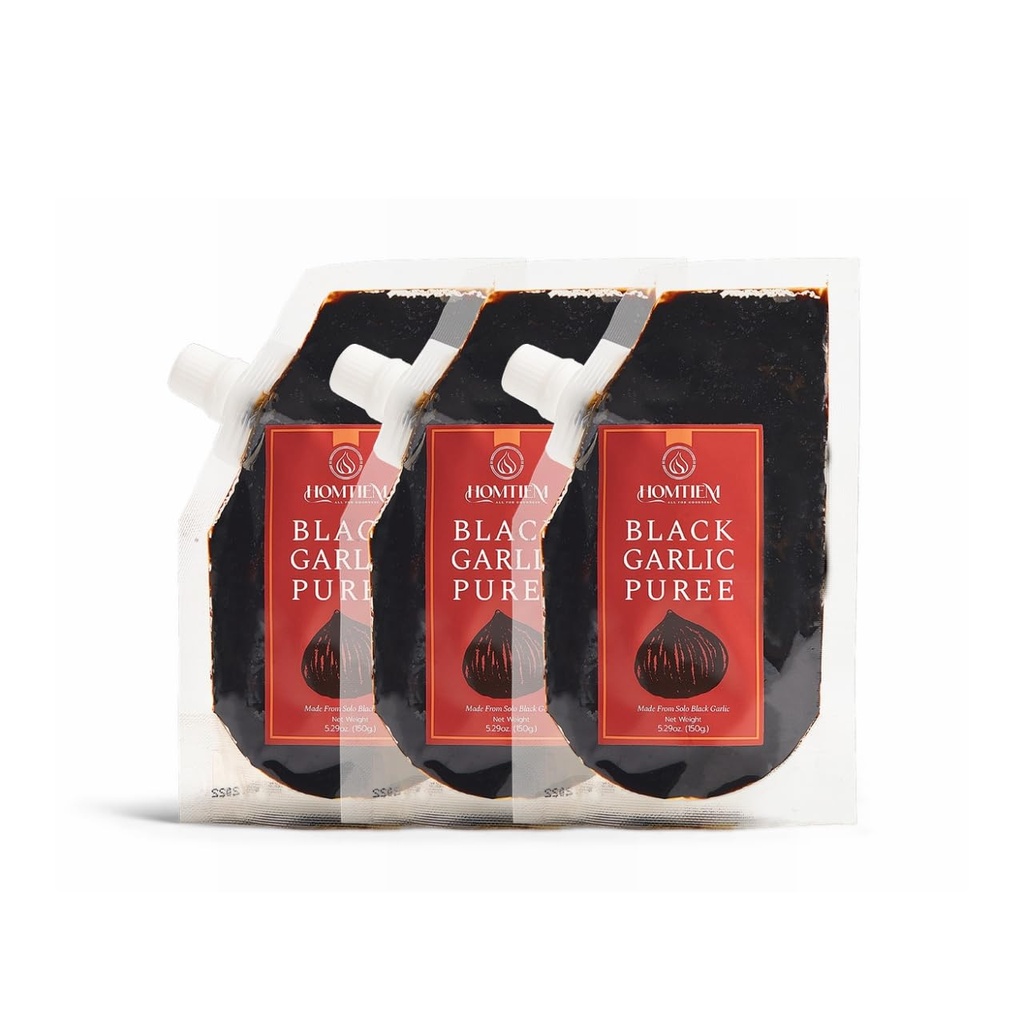Homtiem Black Hvidløg puree 150g. (Lavet af 100% Solo sort hvidløg), gæret i 90 dage, ikke-GMO, klar til at spise til snacking og madlavning (3)