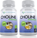 Premium cholin - 500 mg - 120 Veggie kapsler - Understøtter kognitiv sundhed, hukommelse og mere - 2 pakke