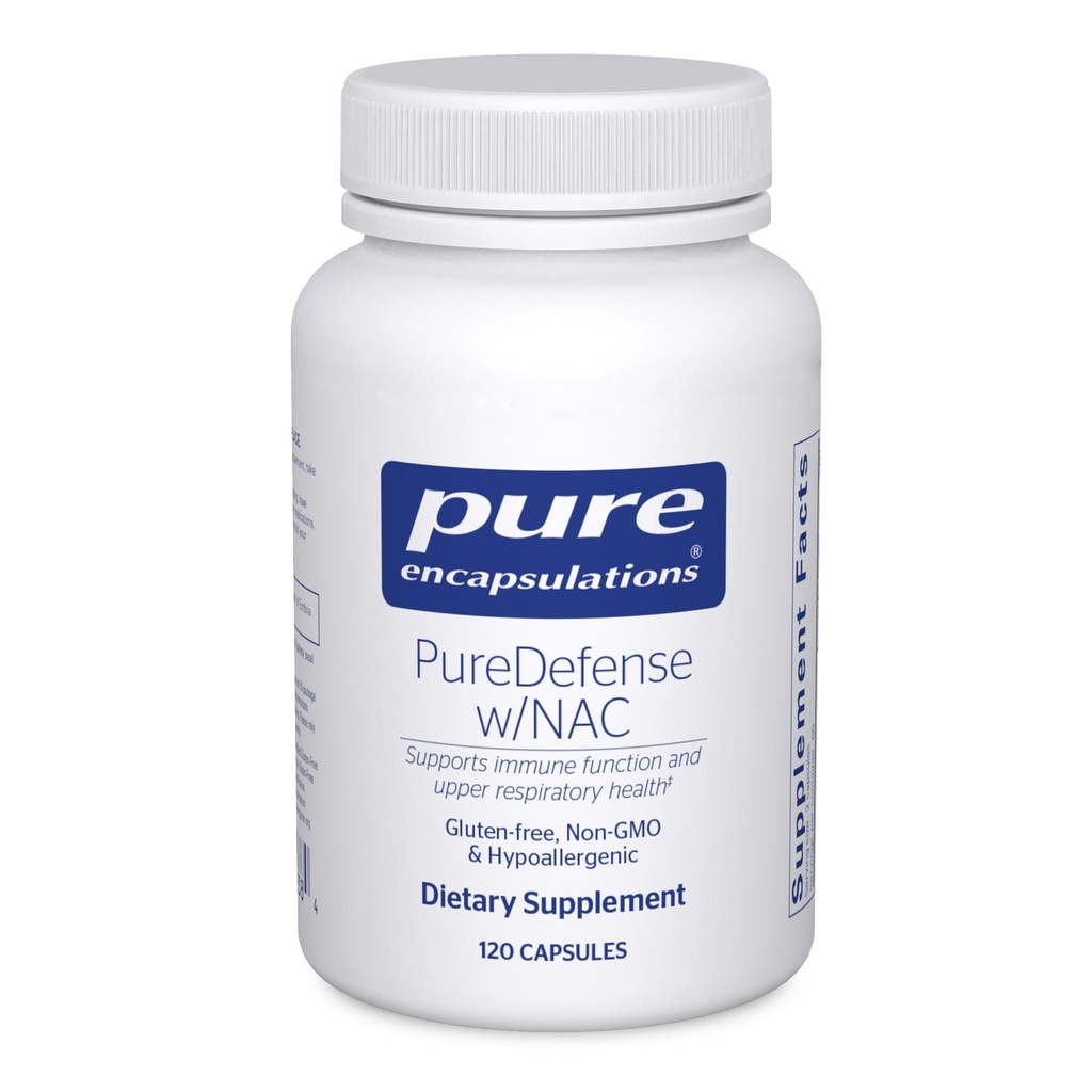 Pure indkapslinger PureDefense med NAC Mest124; Forbedrer First- Line Immunforsvar og Øvre Luftveje Health Mest124; 120 Kapsler