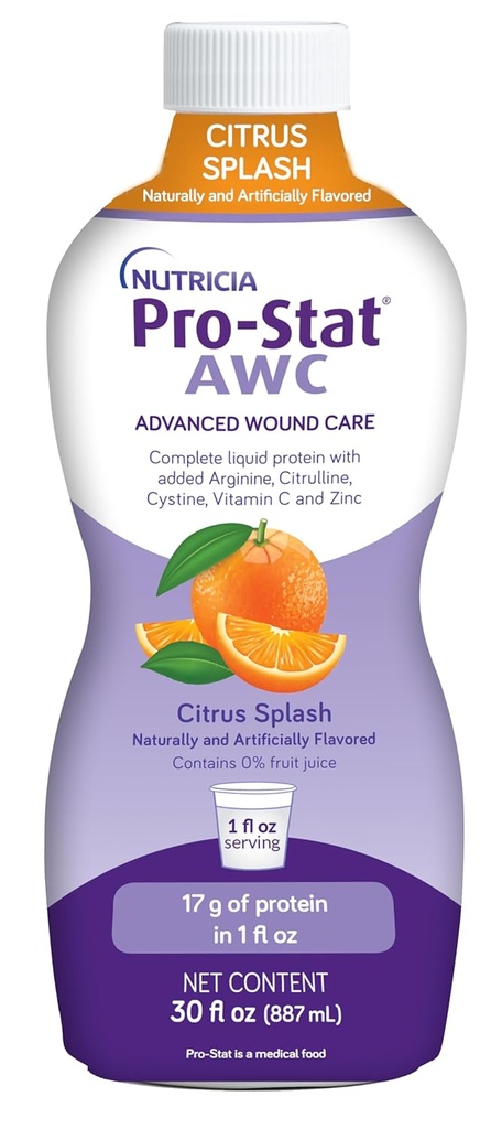 Pro- Stats Avanceret Sårpleje (AWC), Koncentreret Flydende Protein Medical Food - Citrus Splash Punch Flavor, 30 Fl Oz flaske