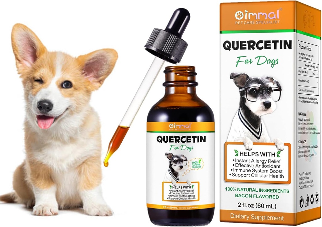Quercetin til hunde, Hunde Quercetin supplement, Quercetin med C-vitamin til hunde, Quercetin til hunde allergier, Support Balanceret immunsystem Anti Itch støtte