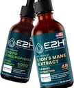 E2H: Liquid Chlorophyll og Lions Mane Mushroom; Vegan, Non- GMO - 2 Fl Oz Hver (4 Fl Oz i alt) - Bundle