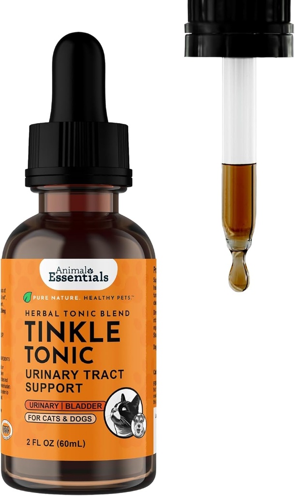 Animal Essentials Tinkle Tonic - hund & kat Urinary Tract Support, Nyre Supplement, Understøtter Urinary Tract, Bstige Sundhed for Kæledyr, med Marshmallow - 2 fl oz