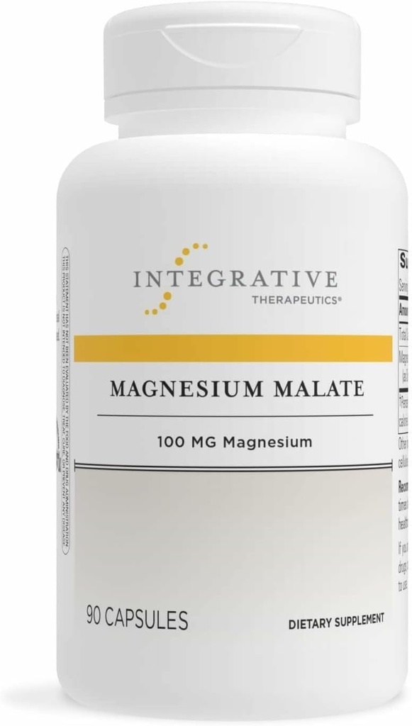 Integrativ terapi Magnesiummalat - Magnesiumtillæg til støtte for cellular metabolisme * - Understøtter knoglerelateret sundhed og muskelfunktion * - Gluten- Free & Dairy- Free - 90 kapsler (90 Servere)