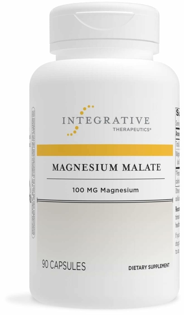 Integrativ terapi Magnesiummalat - Magnesiumtillæg til støtte for cellular metabolisme * - Understøtter knoglerelateret sundhed og muskelfunktion * - Gluten- Free & Dairy- Free - 90 kapsler (90 Servere)