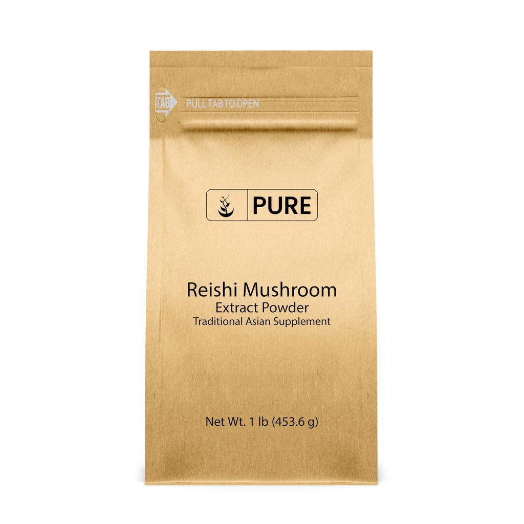 PURE ORIGINALSKE INGREDIENSER Reishi Mushroom (1lb) Lingzhi, Traditional Supplement, Non- GMO, Lab- Verified