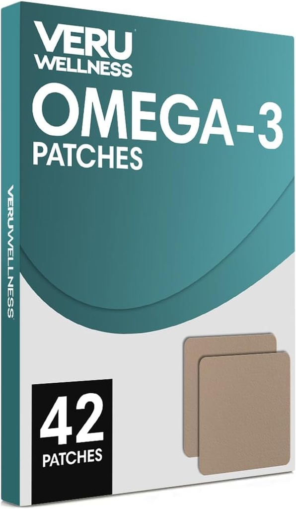 Veru Wellness Omega-3 Plus Daily Patch - Self Adhesive Time Release Topical Patch, 8-10 Timer (42 Dag)