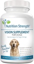 Eye Care for Dogs Daily Vision Supplement med Lutein, Zeaxanthin, Astaxanthin, CoQ10, Bilberry Antioxidanter, C-vitamin, E-vitamin støtte til hunde øjenproblemer, 120 tyggetabletter