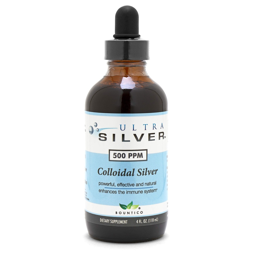 Ultra Silver ® Colloidal Sølv - 124; 500 PPM, 4 Oz (118mL)