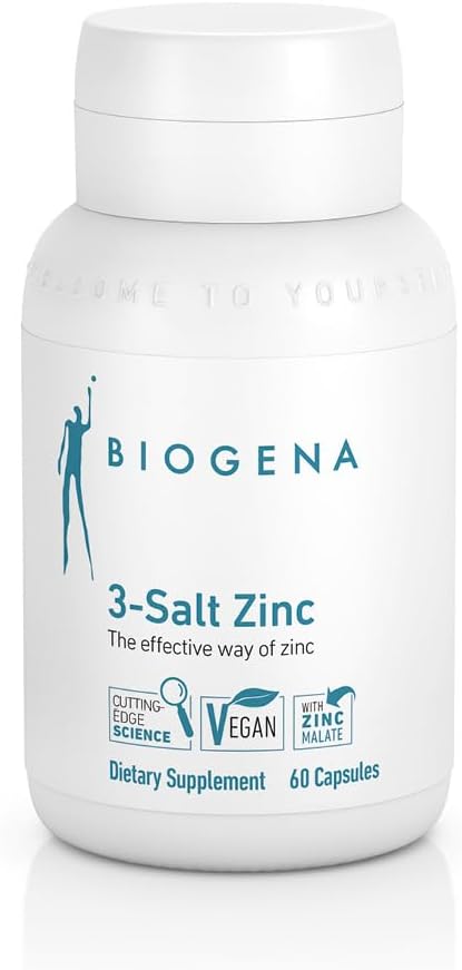 Biogena 3- Salt Zink - Tre højbiotilgængelige organiske zinkforbindelser - 60 Kapsler