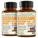 Glucosamin Sulfate med Hyaluronsyre, Boswellia, Black Pepper & MSM Supplement - 5-in-1 Fælles Kosttilskud til mænd og kvinder - Fælles sundhed, mobilitet & benstyrke - FSA Støtteberettiget 2 Pack