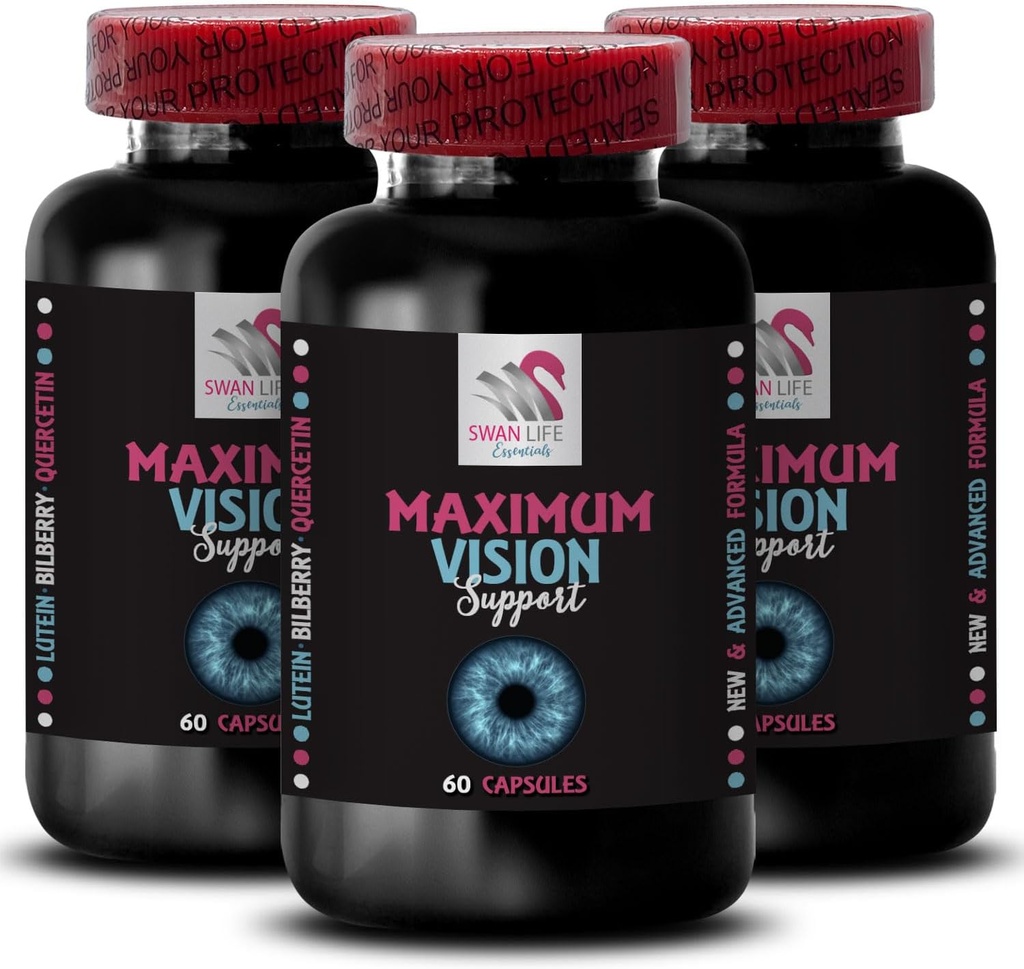 Eye support - EYE VISION SUPPLEMENT - Lens clarity, Focus sharpener, Bright scenes, Eye sharpness, Crystal clear sight, Visual boost, Focus support, Clearer vision, Focus advantage 3 Bottle 180 Caps