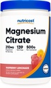 Nutricost Magnesium Citrat Pulver (Raspberry Lemonade, 500 Gram)